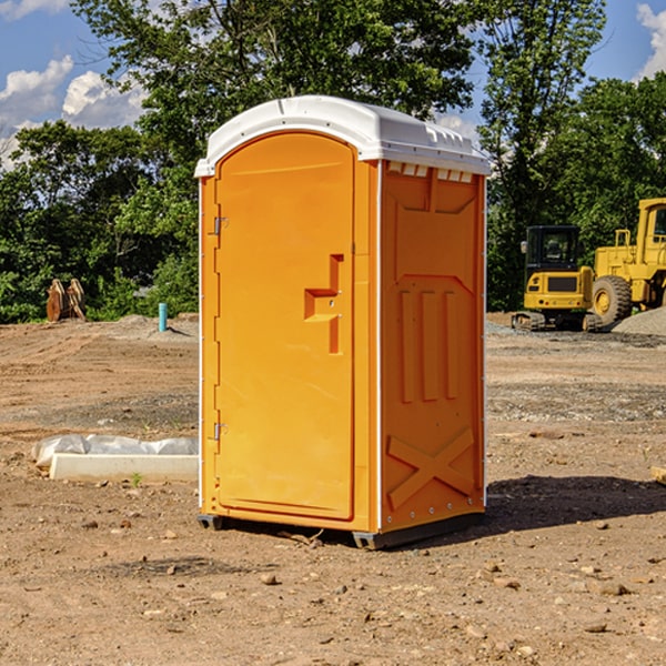 how often are the portable toilets cleaned and serviced during a rental period in Elmore